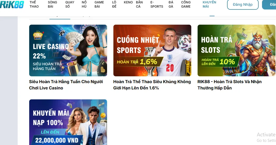 Siêu khuyến mãi khi đăng ký thành viên tại Rik88
